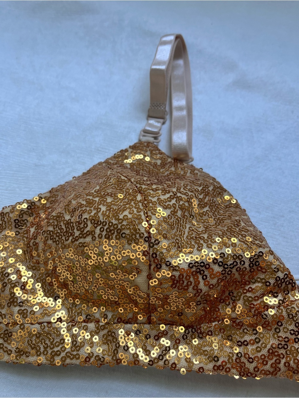 Sequin Gold Triangle Bralette S - Picture 3 of 6